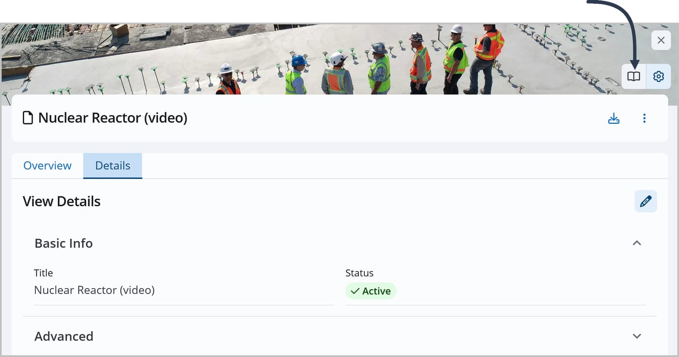 A screenshot of a File Admin. The File Admin panel is shown along with an arrow pointing to the Learner View icon.