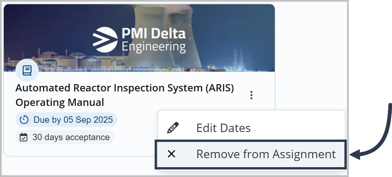 Remove from assignment option.